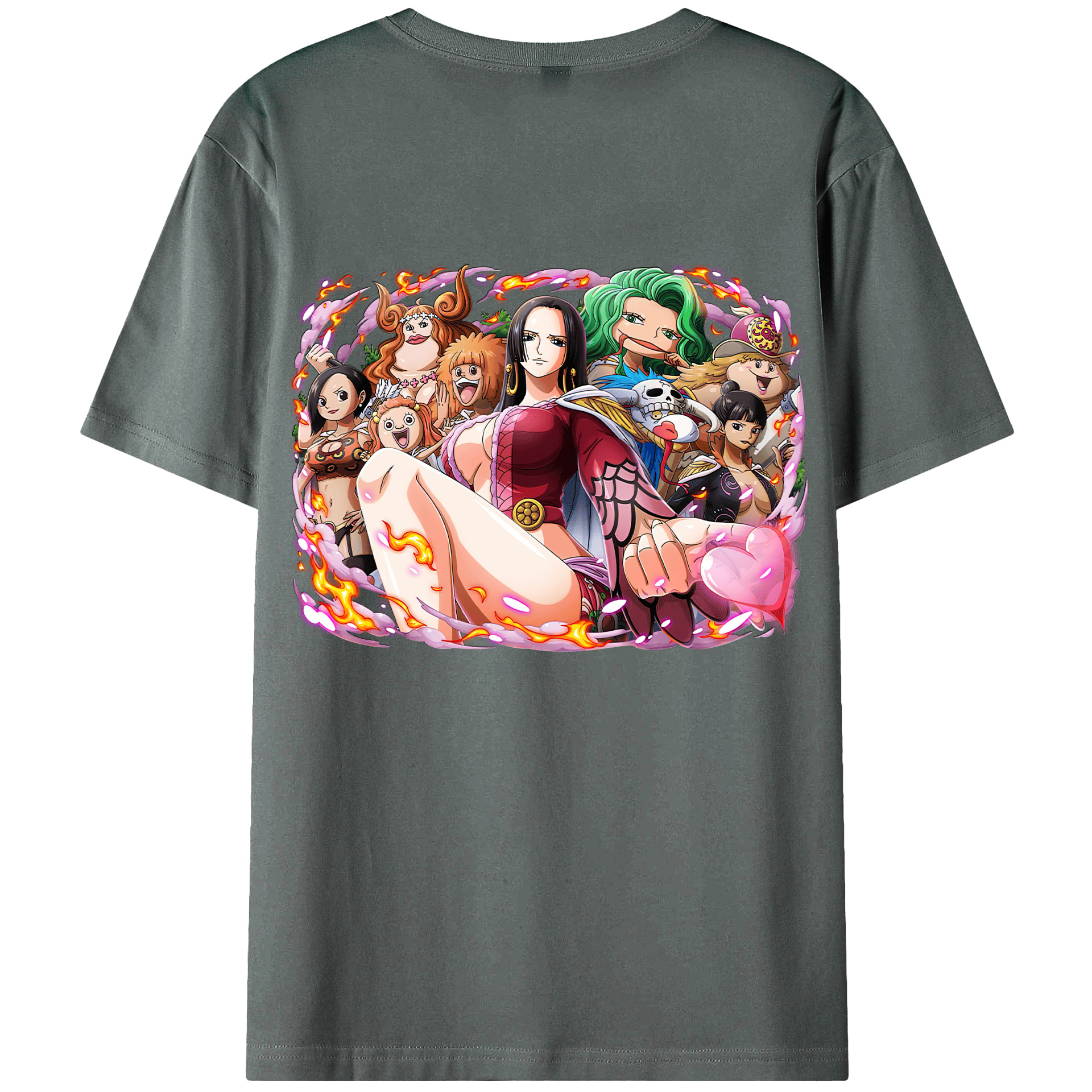 ワンピース ボア・ハンコック ONE PIECE Boa·Hancock 綿100％ メンズ半袖Tシャツ（バックプリント） 通気性